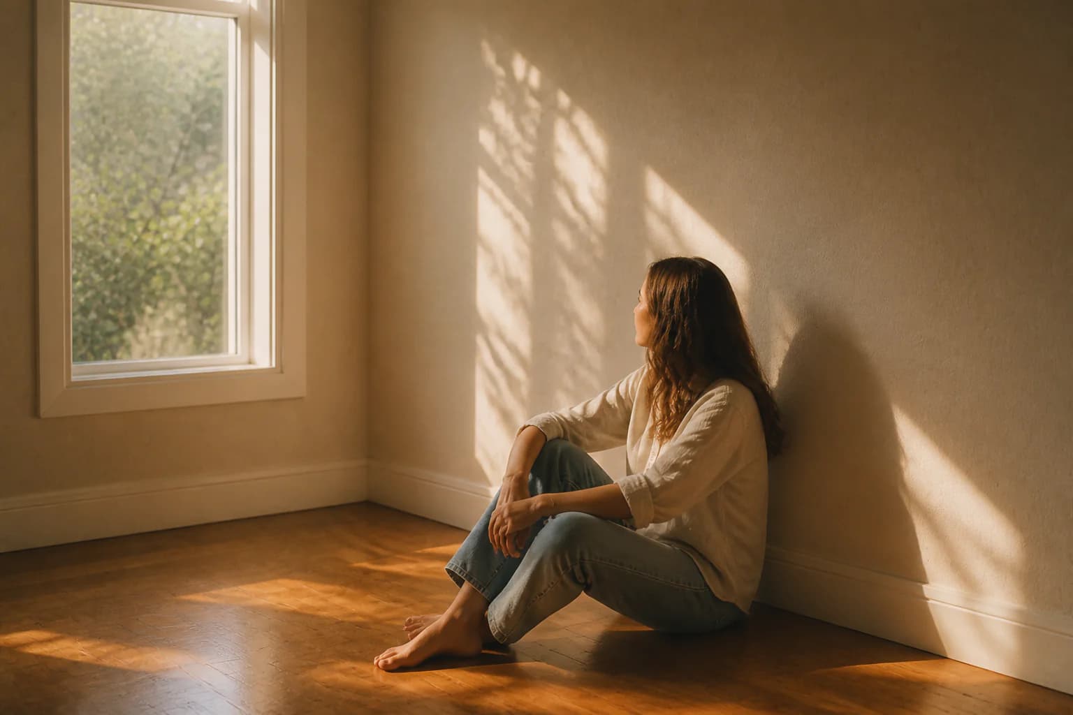 Buyer noticing soft afternoon light in an empty bedroom